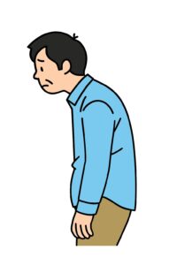 猫背画像イラスト
