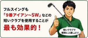 フルスイング短いクラブ効果的