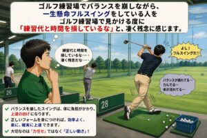 練習場で残念なゴルファー