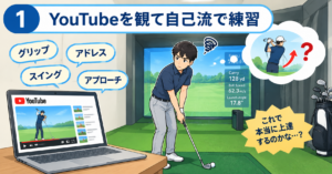 インドアゴルフ100切り出来ない理由①「YouTubeを観て自己流で練習」