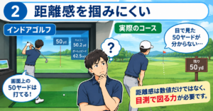 距離感を掴むインドアと実戦ゴルフ